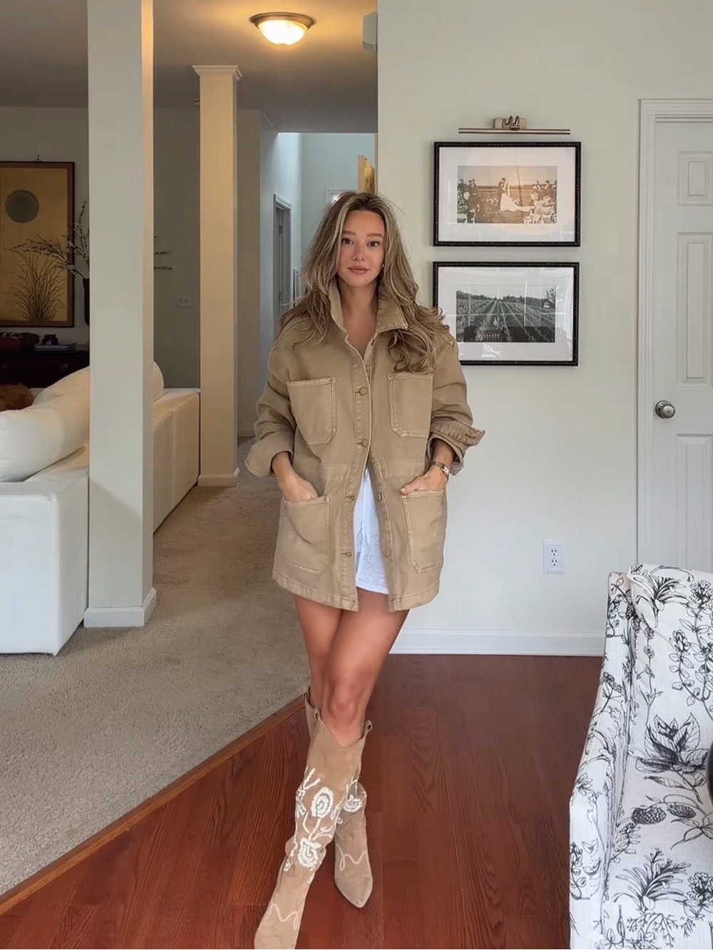 Good American Tan Utility Jean Jacket